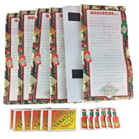 タバスコソースメモ帳ギフトセット食料品買い物リストメモ帳パッド6パック、タバスコソースマグネット12個付き Tabasco Sauce Notepad Gift Set Grocery Shopping List Memo Pad 6 Pack of Pads with 12 Tabasco Sauce Magnets