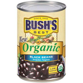 ブッシュズベストオーガニックビーンズ、15オンス缶、缶詰ビーンズ、USDA認定オーガニック、植物ベースのタンパク質と繊維源、低脂肪、グルテンフリー（12個パック） BUSH'S BEST Organic Beans, 15 Ounce Can ,Canned Beans,USDA Certified Organic, Sourc