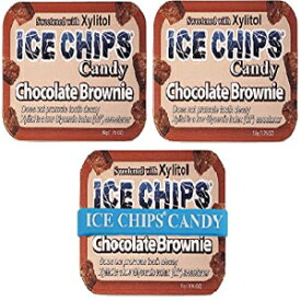 ICE CHIPS キシリトール キャンディ缶 (チョコレートブラウニー、3 パック) - 写真のバンドが含まれます ICE CHIPS Xylitol Candy Tins (Chocolate Brownie, 3 Pack) - Includes BAND as shown