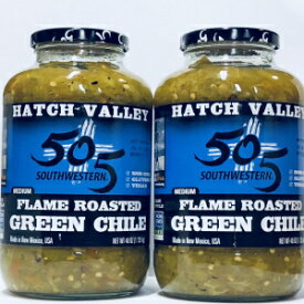 1, Hatch Valley 505 Southwestern Medium Flame Roasted Green Chiles 40 oz (1 Bottle)