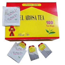 100 Bags, Al Arousa Alarousa Black Tea Bags Teas Indian Kenyan Natural Traditional Egyptian Dust Egypt Arabian Strong Rich Pure Oriental Natural Taste Breakfast (100 Tea Bag) شاى العروسة