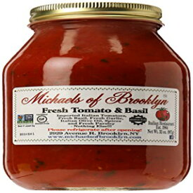 マイケルズ オブ ブルックリン トマトバジルソース、32オンス MICHAELS OF BROOKLYN Tomato Basil Sauce, 32 oz