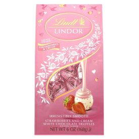 Lindt Lindor Valentine's Day Strawberries and Cream White Chocolate Truffles Limited Edition 6oz Bag