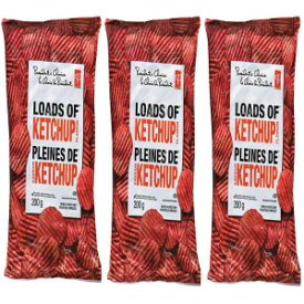 7.1 Ounce (Pack of 3), Ketchup, President's Choice Loads of Ketchup Flavour Chips [3 x 200g/7.1 oz. Bags}