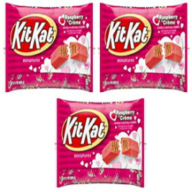 キットカット ラズベリー + クリーム ミニ (バレンタインデー エディション) 9 オンス バッグ (3 パック) Kit Kat Rasberry + Creme Minis ( Valentine's Day edition) 9 oz bag (3 pack)