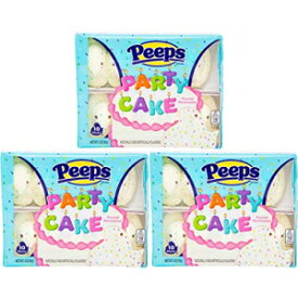 パーティーバースデーケーキ味のバルクピープスマシュマロキャンディ 3個セット Party Birthday Cake Flavored Bulk Peeps Marshmallow Candy, Set of 3