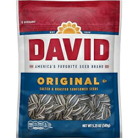 Original, DAVID Roasted and Salted Original Sunflower Seeds, 5.25 oz, 12 Pack