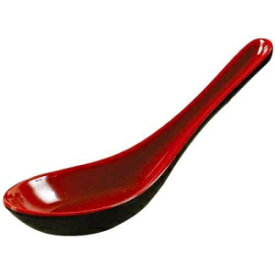 Yanco CR-7001 黒と赤のツートンカラースープスプーン、長さ 5.5 インチ、メラミン、ブラック/レッドカラー、72 個パック Yanco CR-7001 Black and Red Two-Tone Soup Spoon, 5.5" Length, Melamine, Black/Red Color, Pack of 72