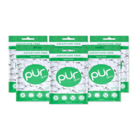 PUR Gum | Aspartame Free Chewing Gum | 100% Xylitol | Natural Spearmint Flavored Gum, 55 Pieces (Pack of 6)