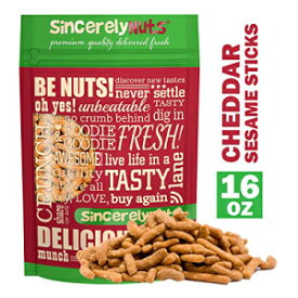 シンシアリー ナッツ チェダー セサミ スティック - 食欲をそそるフレーバー - 軽くてカリカリ - 健康的な栄養素がたっぷり - コーシャ認定 (1 ポンド) Sincerely Nuts Cheddar Sesame Sticks - Mouthwatering Flavor - Light & Crunchy - Pa