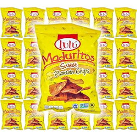 24 パック、LULU マドゥリトス スイート プランテン チップス、グルテンフリー、1.4 オンス バッグ (24 個パック、合計 33.6 オンス) 24-Pack, LULU Maduritos Sweet Plantain Chips, Gluten-Free, 1.4oz Bag (Pack of 24, Total of 33.6