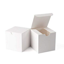 GEFTOL ギフトホワイトボックス 100パック 4 x 4 x 4インチ 折りたたみボックス 組み立て簡単 紙製ギフトボックス ブライズメイド プロポーズボックス ブライダル 誕生日パーティー クリスマス用 GEFTOL Gift White Box 100 Pack 4 x 4 x 4 inche