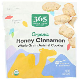 365 by Whole Foods Market、オーガニック全粒動物クラッカー、ハニーシナモン、11オンス 365 by Whole Foods Market, Organic Whole Grain Animal Crackers, Honey Cinnamon, 11 Ounce