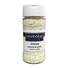CK Products セレブケス ホワイト ジミー - 3 オンス CK Products Celebakes White Jimmies - 3 oz