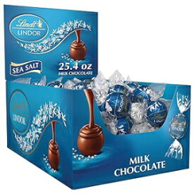 1.6 Pound (Pack of 1), Sea Salt, Lindt LINDOR Sea Salt Milk Chocolate Truffles, Milk Chocolate Candy with Smooth, Melting Truffle Center, Great for gift giving, 25.4 oz, 60 Count