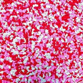 Sprinkle Deco Valentine Red, White & Pink Heart Shapes Edible Sprinkles for Cakes, Cupcakes/Food Decorations 4 oz