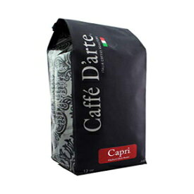 Caffé D'arte - プレミアムカプリエスプレッソブレンドコーヒー、ミディアムダークロースト、全豆、本格的なイタリアスタイル、少量ずつ手作り、コーシャ。12オンスバッグ Caffé D'arte - Premium Capri Espresso Blend Coffee, Medium-Dark Roast, Whol