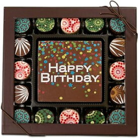 Chocolate Works Happy Birthday Chocolate Card & Truffles 17-Piece Gift Box,12 ounces