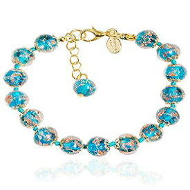 Authentic Murano Glass Bracelet Handmade In Italy Aventurine Glass Beads Hand Blown Glass
