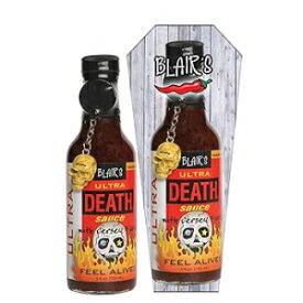 Blair's Ultra Death Sauce 5 Oz - Habanero, Jolokia, Scorpion Peppers - 900x Hotter Than a Jalapeno! - Comes with Skull Key Chain