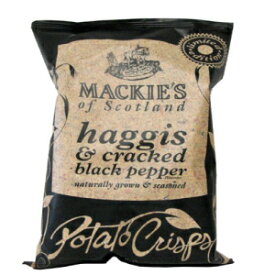 マッキーズ オブ スコットランド ハギス & ひび割れブラックペッパー ポテトチップス、5.3 オンス (12 個パック) Mackies of Scotland Haggis & Cracked Black Pepper Potato Chips, 5.3-Ounce (Pack of 12)