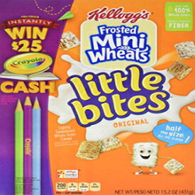 ケロッグ フロステッド ミニウィート リトル バイツ オリジナル シリアル、15.2 オンス (4 個パック) Kellogg's Frosted Mini-Wheats Little Bites Original Cereal, 15.2-Ounce (Pack of 4)
