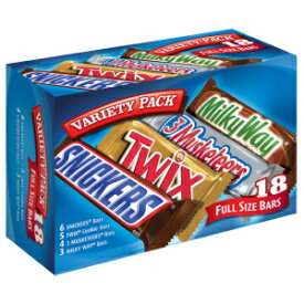 18 Count (Pack of 1), SNICKERS, TWIX, 3 MUSKETEERS & MILKY WAY Full Size Bars Variety Mix, 18-Count Box