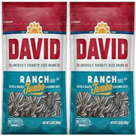 5.25 Ounce (Pack of 2), Ranch,Salted, David, Sunflower Seeds, Roasted & Salted, Ranch, 5.25oz Bag (Pack of 2)