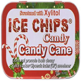 ICE CHIPS キシリトール キャンディー缶 (キャンディーケーン、6 パック) - 写真のバンド付き ICE CHIPS Xylitol Candy Tins (Candy Cane, 6 Pack) - Includes BAND as shown