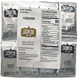 ジャイプール アベニュー チャイ ティー ミックス カルダモン (50 袋) Jaipur Avenue Chai Tea Mix Cardamom (50-Count Bag)