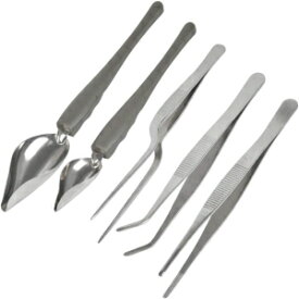 5Pcs Plating Tools Culinary Set, Stainless Steel Cooking Tweezers Drawing Spoon Drizzle Decorating Spoon Precision Tongs with Precision Serrated Tips, Culinary Tool Set for Plates Decorating