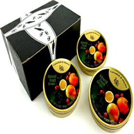 Cavendish & Harvey ミックス フルーツ ドロップス、5.3 オンスの缶、ブラックタイ ボックス入り (3 個パック) Cavendish & Harvey Mixed Fruit Drops, 5.3 oz Tins in a BlackTie Box (Pack of 3)
