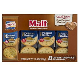 Lance ToastChee ピーナッツバターサンドイッチクラッカー - 8 オンザゴーパック (3 箱) Lance ToastChee Peanut Butter Sandwich Crackers - 8 on the Go Packs (3 Boxes)