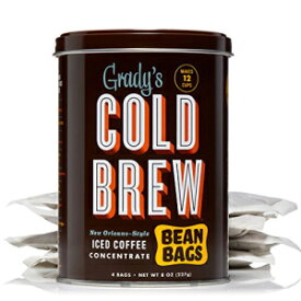 Grady's コールドブリューコーヒー、シングル缶、4 (2オンス) ビーンバッグ付き、合計 12 回分 Grady's Cold Brew Coffee, Single Can with 4 (2oz.) Bean Bags, 12 Total Servings