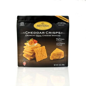 ソノマ クリーマリー チーズクリスプ - チェダー風味のチーズ クラッカー スナック 高タンパク質 低炭水化物 グルテンフリー 小麦不使用 10 オンス (1 個) Sonoma Creamery Cheese Crisps - Cheddar Savory Cheese Cracker Snack High Protein
