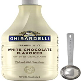 ギラデリ - ホワイトチョコレート風味ソース、87.3オンスボトル、ギラデリ刻印入りバリスタスプーン付き Ghirardelli - White Chocolate Flavored Sauce, 87.3 Ounce Bottle with Ghirardelli Stamped Barista Spoon
