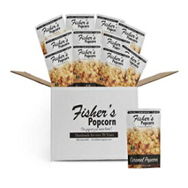 Fisher's Popcorn キャラメルポップコーン、グルテンフリー、5つのシンプルな材料、手作り、保存料不使用、高果糖コーンシロップ不使用、トランス脂肪ゼロ、2オンスバッグ（12個パック） Fisher's Popcorn Caramel Popcorn, Gluten Free, 5 Simple Ingredient