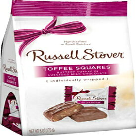 ラッセル・ストーバー ミルクチョコレートトフィースクエア ミニガセット 6オンス (6個パック) Russell Stover Milk Chocolate Toffee Squares Mini Gusset 6oz (pack of 6)