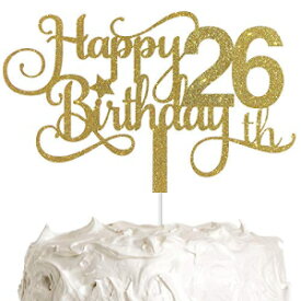ALPHA K GG 26歳の誕生日ケーキトッパー、ハッピー26歳の誕生日ケーキトッパー、26歳の誕生日パーティー ALPHA K GG 26th Birthday Cake Topper, Happy 26th Birthday Cake Topper, 26th Birthday Party
