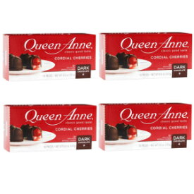 6.6 Ounce (Pack of 4), Dark Chocolate, Queen Anne, Cherry Cordials, Dark Chocolate, 10 Pieces, 6.6oz Box (Pack of 4)