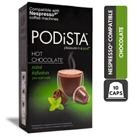 ホットチョコレート ネスプレッソ互換カプセル ホットココアポッド - ミントインフュージョン - 10ポッドパッケージ Hot Chocolate Nespresso Compatible Capsules Hot Cocoa Pods - Mint Infusion - 10 Pod Package