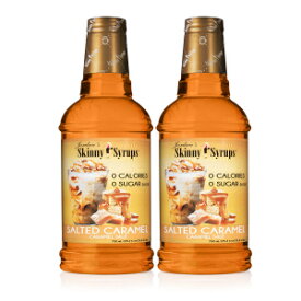Jordan's Skinny Syrups Sugar Free Coffee Syrup, Salted Caramel Flavor Drink Mix, Zero Calorie Flavoring for Chai Latte, Protein Shake, Food & More, Gluten Free, Keto Friendly, 25.4 Fl Oz, 2 Pack