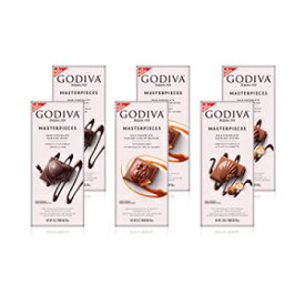 ゴディバ ショコラティエ チョコレートマスターピース 6個入 ラージバー各種 チョコレートバー詰め合わせ Godiva Chocolatier 6 Piece Chocolate Masterpieces Large Bars Variety, Assorted Chocolate Bars