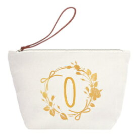 ELEGANTPARK Birthday Gifts for Women Mom Friend Teacher Her Personalized Makeup Bag with O Initial Travel Cosmetic Bag Monogrammed Gifts for Women Teacher Gifts Wedding Gifts Canvas Pouch