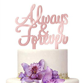 2020 新しいウェディングケーキトッパー ローズゴールド カップケーキデコレーション Always Forever スクリプトフォント ミラーアクリルケーキスタンド 結婚記念日パーティーデコレーション 完璧な記念品 (E) 2020 New Wedding Cake Topper Rose Gold C