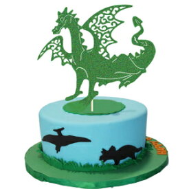 ドラゴンケーキトッパー 恐竜誕生日パーティーケーキデコレーション ディノジャングル ジュラシック恐竜 T-レックス ROAR ハッピーバースデーパーティーケーキ用品デコレーション Dragon Cake Topper, Dinosaur Birthday Party Cake Decor, Dino Jungle J