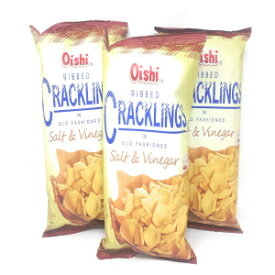 大石 オールドファッション リブパチパチ 塩&酢味 90g 3個パック Oishi Ribbed Cracklings in Old Fashioned, Salt & Vinegar Flavoured, 90g, 3 Pack