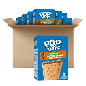 Pop-Tarts Toaster Pastries, Breakfast Food and Kids Snacks, Unfrosted Brown Sugar Cinnamon, 10.15lb Case (96 Pop-Tarts)