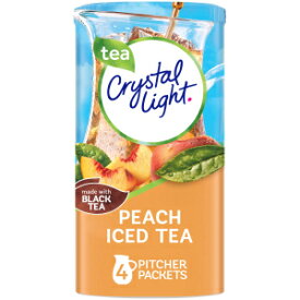 クリスタル ライト ピーチ ティー ドリンク ミックス (ピッチャー 16 パケット、4 個入りキャニスター 4 個) Crystal Light Peach Tea Drink Mix (16 Pitcher Packets, 4 Canisters of 4)