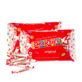 Smarties Candy Bulk Rolls Gluten Free & Vegan Assorted Flavor Treats | Peanut Free Plant Derived Ingredients Allergen Free & Delicious Snacking Bulk Candy Individually Wrapped - 14 oz Pack of 2
